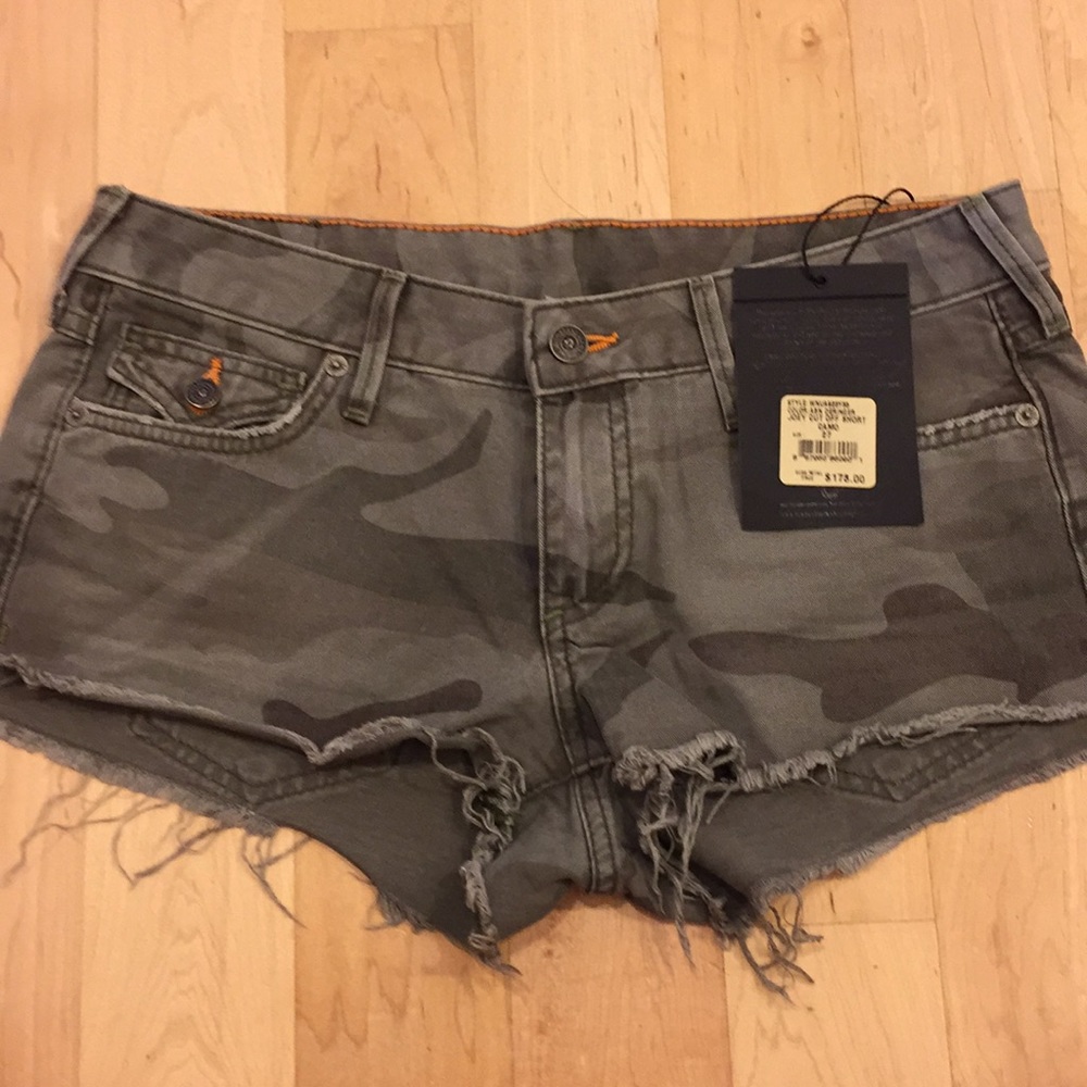 True Religion Camo Cutoff Shorts